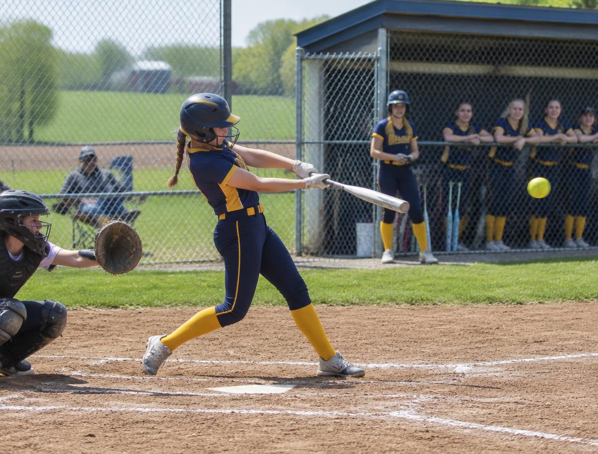 Softball athletes in action